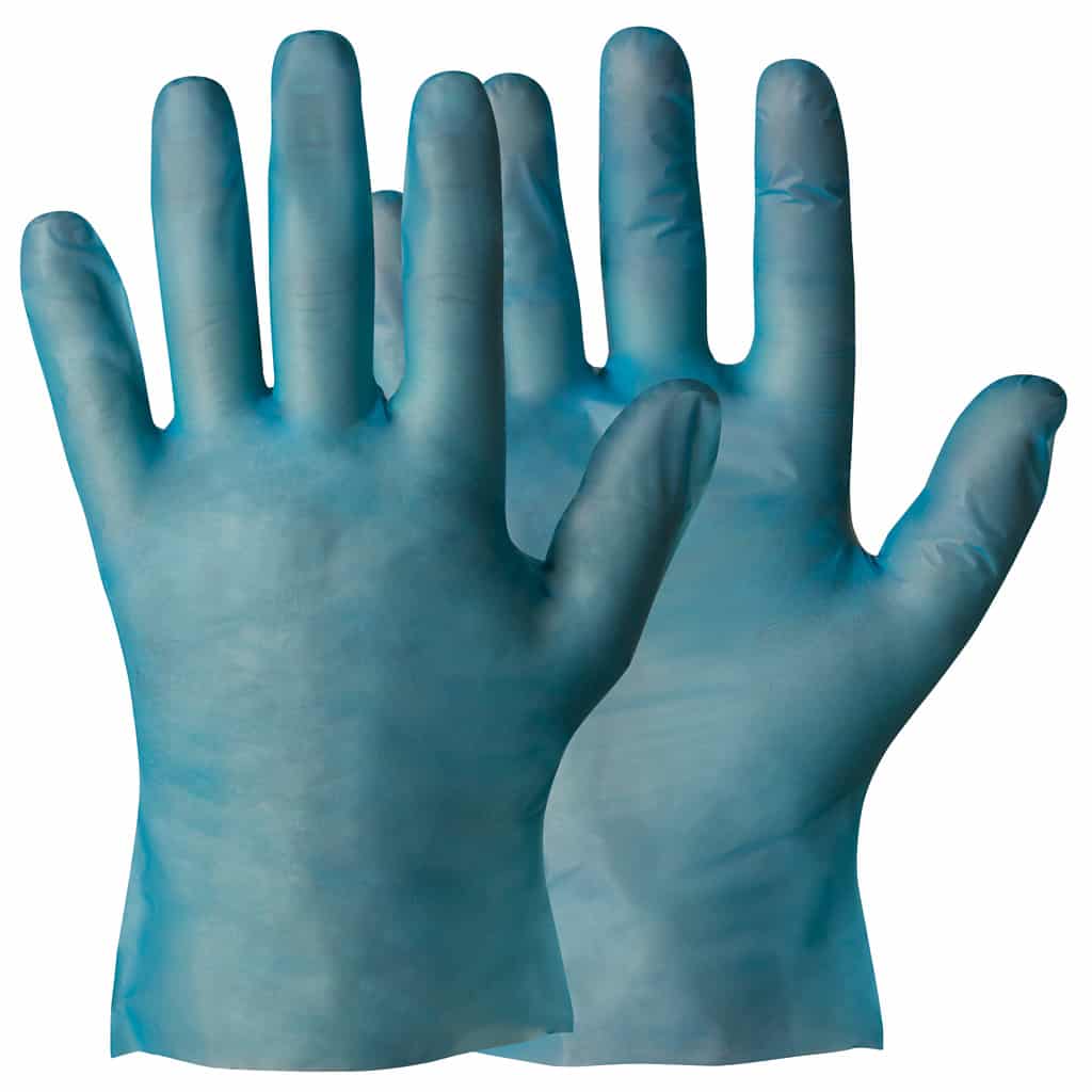 Engångshandskar Thermo Elastic Polymer (T.E.P.), puderfria. Färg: blå 200 st förp.