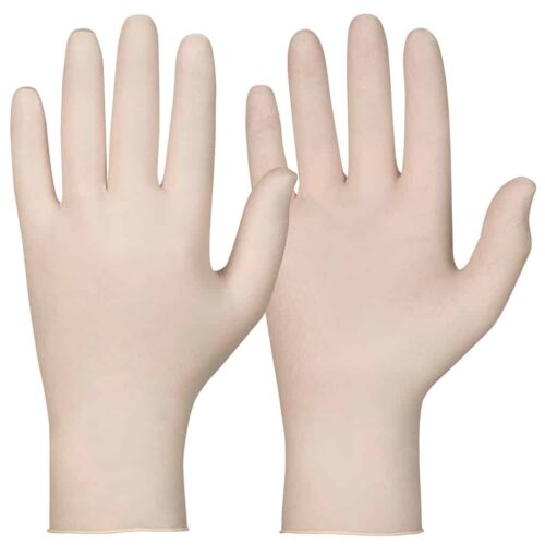 Engångshandskar Latex, puderfria. Färg: offwhite 100 st förp.