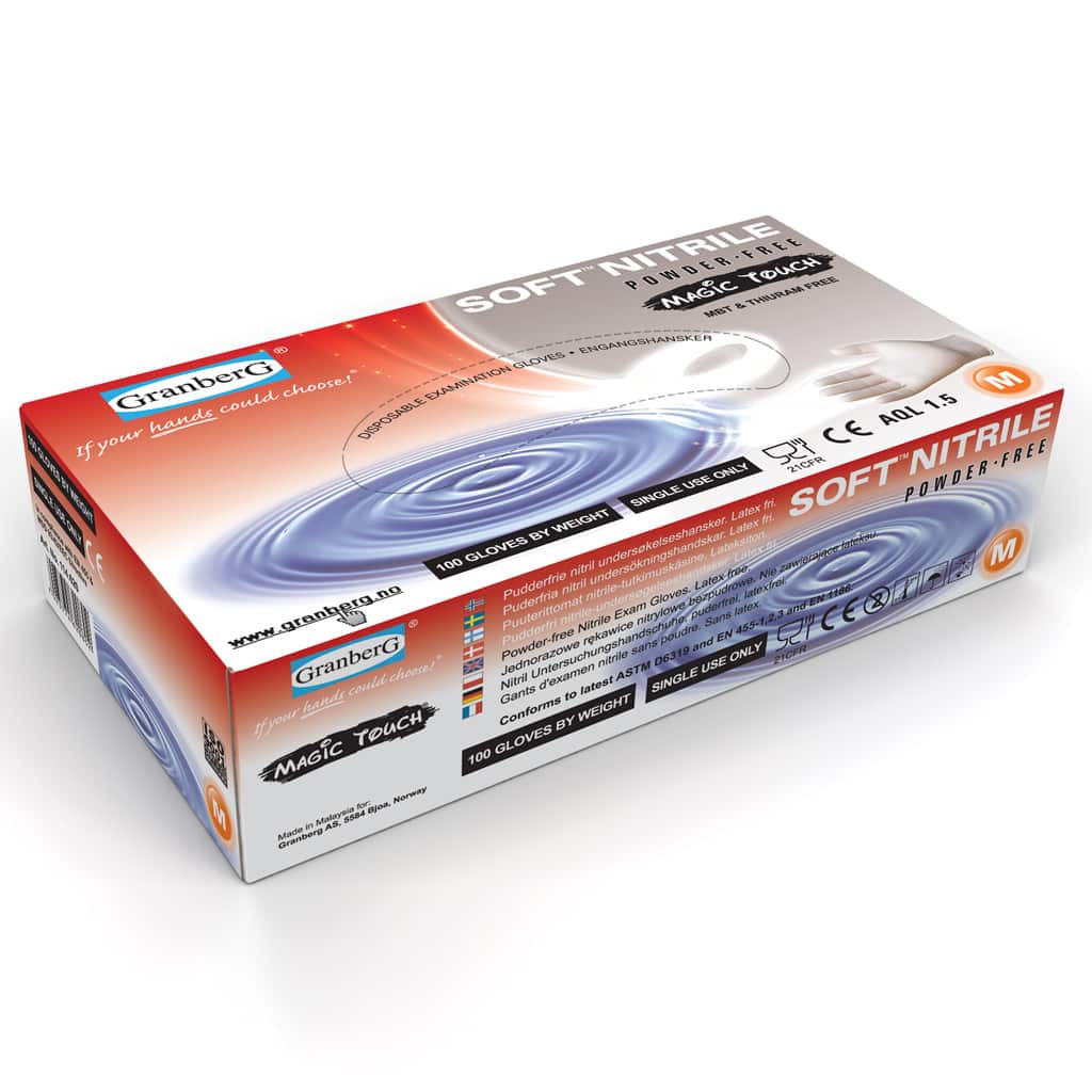 Engångshandskar Magic Touch® Soft Nitrile™ Soft Nitrile™, puderfria. Färg: vit 100 st förp. - Bild 2