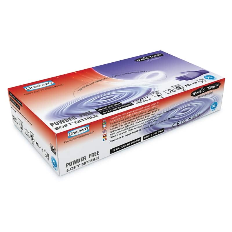 Engångshandskar Magic Touch Soft Nitrile puderfria. 100st - Bild 2
