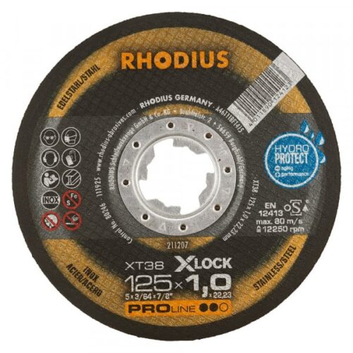 Kapskiva Rhodius XT38 XLOCK för stål och rostfritt fler storlekar 25st förp